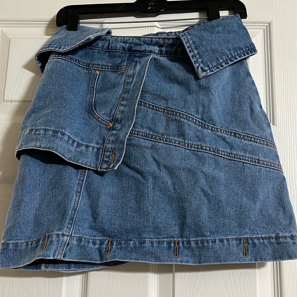 Missguided denim mini skirt